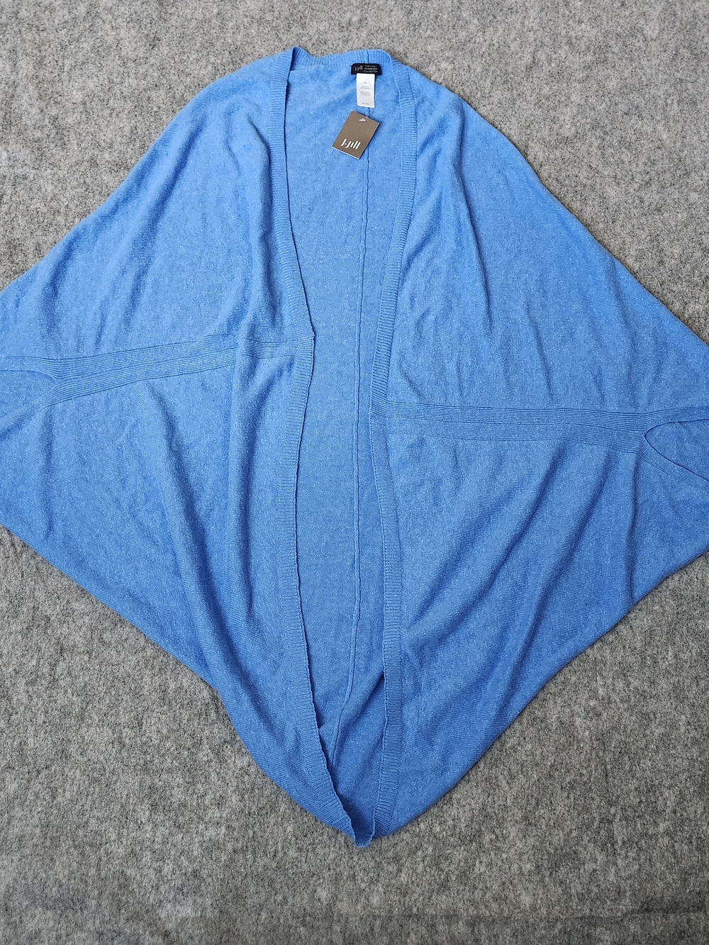 NWT J Jill Wearever Crystal Cocoon Linen Shrug Open Cardigan Women's S-L Blue